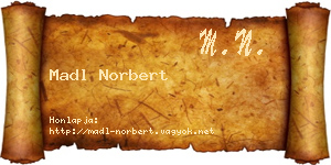 Madl Norbert névjegykártya