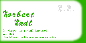 norbert madl business card